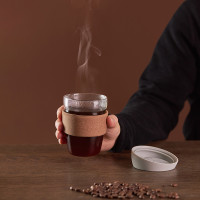 Кружка дорожная Cozy Cup, 350 мл, боросиликатное стекло, силикон, светло-серый, SMART SOLUTIONS, Россия_00818840049065881860.jpg