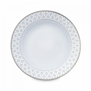 Тарелка суповая, 22.5 см, фарфор, белый, серебристый, серия Серебряная сетка, REPAST, Чехия, Серебряная сетка REPAST