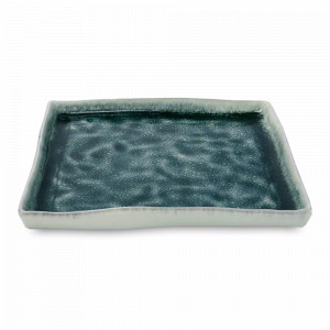 Тарелка квадратная обеденная E667, 25.5 см, каменная керамика, зеленый, ROOMERS TABLEWARE, Нидерланды, Тарелки зеленые