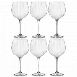 Набор из 6-ти бокалов для красного вина, 670 мл, хрустальное стекло, серия Optic, RCR, Италия, Фужеры для вина
