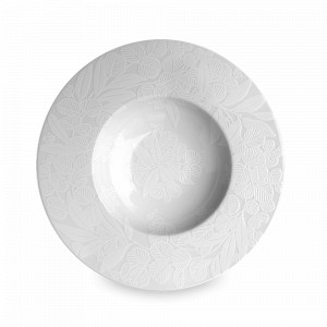 Тарелка суповая, 23 см, костяной фарфор, белый, серия White Nature, TAITU, Италия, Тарелки суповые белые