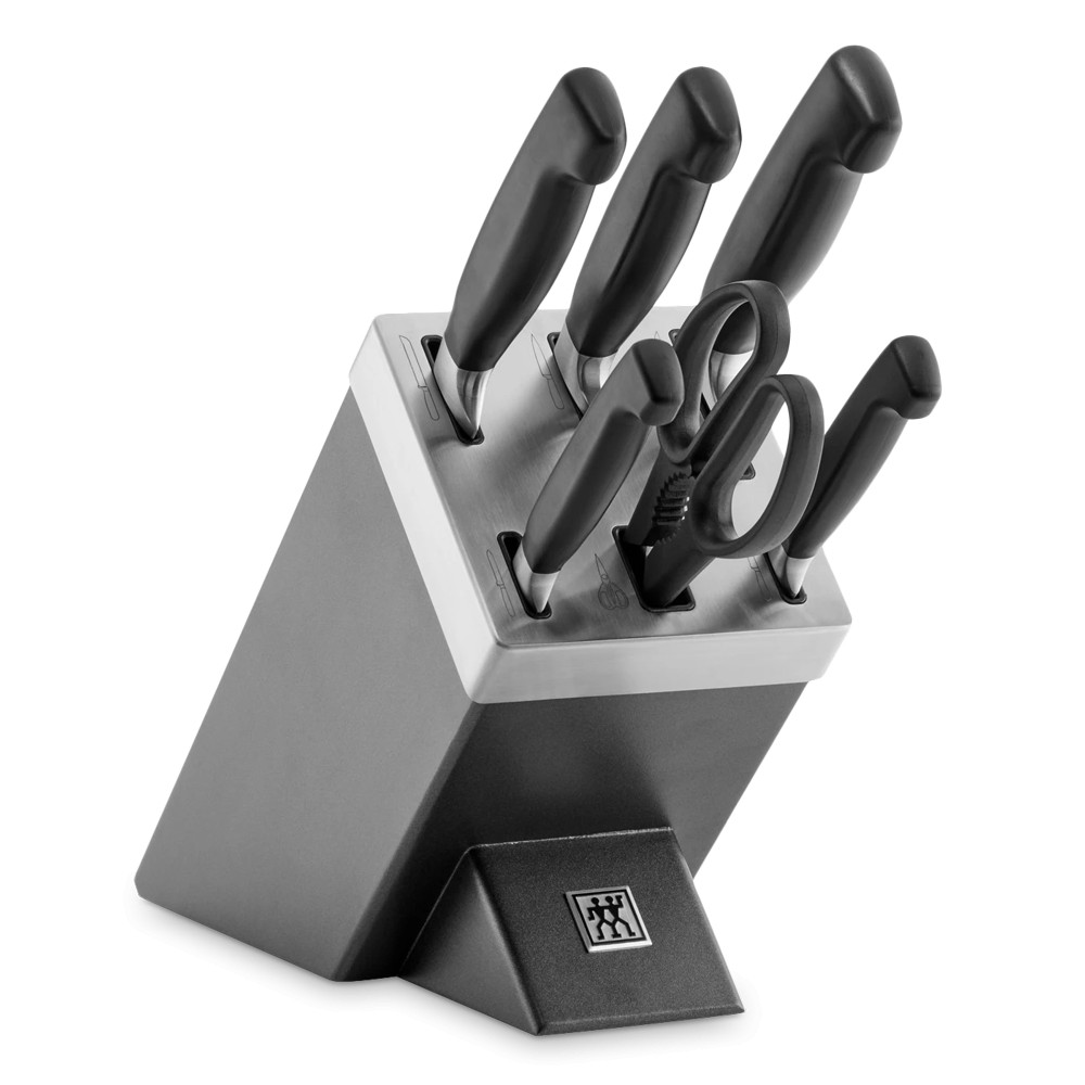 Набор из 5-ти ножей, и ножниц в подставке, цвет антрацит, серия TWIN Four Star, ZWILLING J.A. HENCKELS, Германия