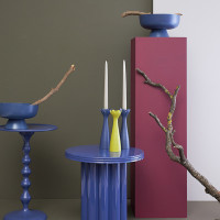 Подсвечник на одну свечу, 23 см, алюминий, темно-синий, серия Laminaria, BERGENSON BJORN, Великобритания_00819730057176821189.jpg