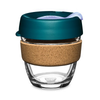 Кружка дорожная KeepCup S, 227 мл, закаленное стекло, полипропилен, пробка, морской волны, серия Brew Cork, KEEPCUP, Австралия