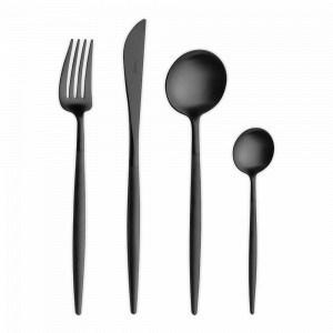 Набор столовых приборов на 6 персон, 24 предмета, черный, серия Goa, CUTIPOL, Португалия, Подарочные столовые приборы