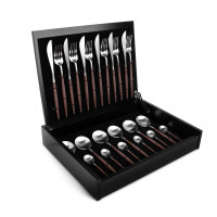 Набор столовых приборов на 6 персон, 24 предмета, коричневая ручка, серия GOA matte brown, CUTIPOL, Португалия_00802510063641943243.jpg