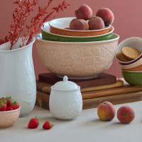 Банка для хранения, 13.7 см, керамика, белый, рельеф, серия English gardens, LIBERTY JONES, Россия_00819870057124224090.jpg