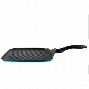 Сковорода - гриль, 27 х 27 см, 0.9 л, сталь, стеклоэмаль, бирюзовый, серия Country, VITRINOR, Испания, Сковороды гриль