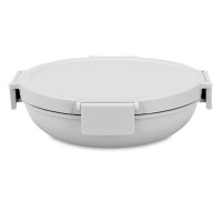Ланч-бокс круглый, 21.5 см, 1 л, пластик, светло-серый, серия Make & Take, BRABANTIA, Бельгия