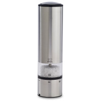 Мельница для соли электрическая 20 см, матовая сталь/акрил, серия Elis, PEUGEOT, Франция