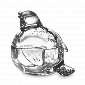 Шкатулка -вазочка Птичка, 13 см, стекло, DECOR DE TABLE, Россия, Шкатулки