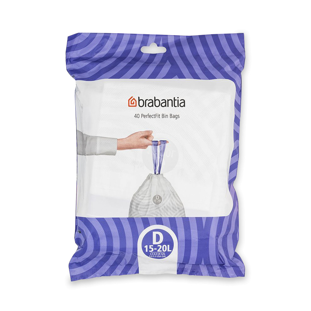 Пакет для мусора D, 40 штук, 15-20 л, полиэтилен, BRABANTIA, Бельгия