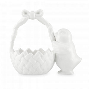Корзинка для конфет, 14 х 15 см, керамика, белый, серия Цыпленок, DECOR DE TABLE, Россия, Конфетницы