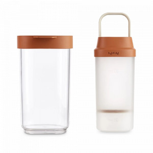 Шейкер для вегетарианских напитков, 1 л, ABS пластик, силикон, коричневый, LEKUE, Испания, Мерные емкости для смешивания