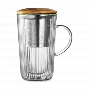 Кружка с двойными стенками, крышкой и ситечком, 450 мл, боросиликатное стекло, серия Mon matin, DECOR DE TABLE, Россия, Кружки и стаканы термо