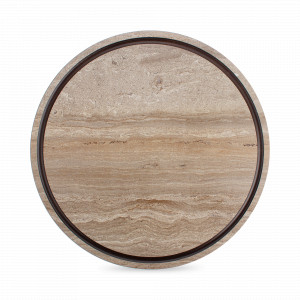 Доска круглая для нарезки и сервировки с желобом, 24см, травертин капучино, композитный материал, серия Fashion, ComposeEat, Россия, НОВИНКИ
