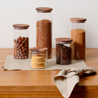 Банка для хранения, 1.45 л, боросиликатное стекло, бамбук, прозрачный, SMART SOLUTIONS, Россия_00813870049375924912.jpg
