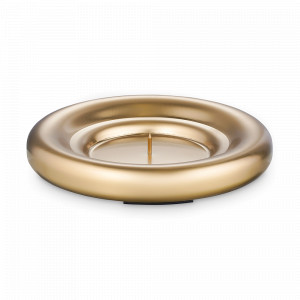 Подсвечник круглый с титановым покрытием, 12 см, нержавеющая сталь, золотой, серия Edge, TKANO, Россия, Подсвечники и канделябры