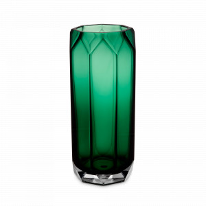 Ваза настольная, 32 см, стекло, зеленый, серия Дальян, DECOR DE TABLE, Россия, Стеклянные вазы для цветов