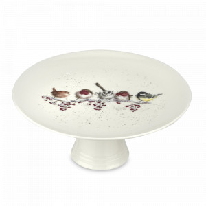 Блюдо для торта «Забавная фауна Одним снежным днем», диаметр: 25 см, материал: костяной фарфор, цвет: декор, серия Wrendale Designs, ROYAL WORCESTER, Великобритания, ROYAL WORCESTER (Великобритания)