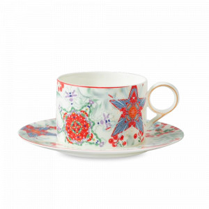Пара чайная, 200 мл, фарфор, белый, декор, серия Счастливая Звезда, MIX&amp;MATCH HOME, Китай, MIX & MATCH (Народная Республика Бангладеш)