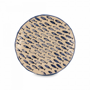 Тарелка обеденная, 24 см, керамика, белый, синий, серия Thalassios, LE COQ, Италия, LE COQ (Италия)