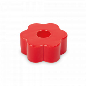 Подсвечник для одной свечи, 8 см, керамика, красный, серия Daisy, DOIY, Испания, Весенняя сервировка