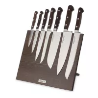 Набор кухонных ножей, 7 штук, на магнитной подставке ComposeEat, серия Classic Smoked Oak, BERGER CUTLERY, Германия, 