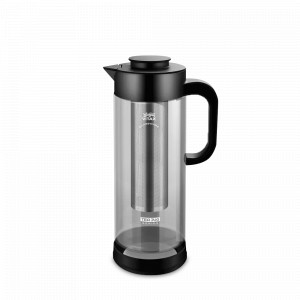 Чайник заварочный с фильтром TEA JUG, 1,3 л, боросиликатное стекло, нержавеющая сталь, пластик, черный, VITAX, Великобритания, Английские заварочные чайники