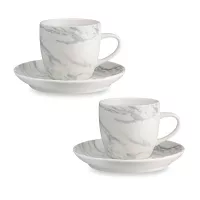 Набор чайных пар, 2 предмета, 250 мл, фарфор, цвет: мрамор, серия Marble, LIBERTY JONES, Россия, 
