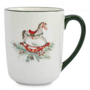 Кружка «Лошадка», 540 мл, керамика, белый, зеленый, серия Festival, ANNA LAFARG, Китай, НОВИНКИ
