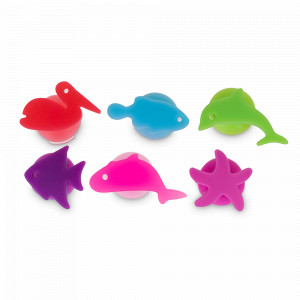 Набор из 6-ти маркеров на присоске для бокалов Ocean, силикон, мультиколор, серия Bar Craft, HOMEFEEL, Россия, Барные аксессуары для коктейлей