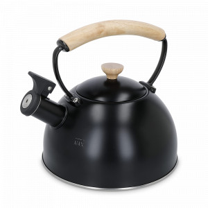 Чайник со свистком, 1.6 л, нержавеющая сталь, дерево, черный, серия La Cafetiere, KITCHEN CRAFT, Великобритания, Чайники наплитные
