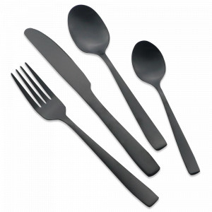 Набор столовых приборов 24 предмета, на 6 персон, матовая сталь, серия Oslo Black, HERDMAR, Португалия, HERDMAR (Португалия)