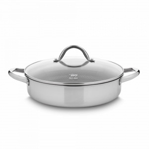 Сотейник с антипригарным покрытием и стеклянной крышкой, 28 см, 3.6 л, нержавеющая сталь, серия Relief, ELO, Германия, НОВИНКИ