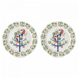 Набор из 2-х обеденных тарелок Toucan, 28 см, фарфор, белый, декор, серия Birds of Paradise, LIBERTY JONES, Россия, Тарелки обеденные