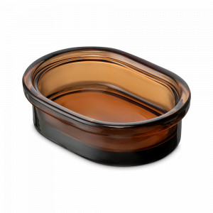Мыльница Amber, 10 х 13 см, стекло, янтарный, серия Bath, BERGENSON BJORN, Великобритания, Bath BERGENSON BJORN