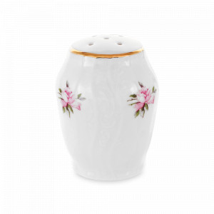 Солонка , 7 см, фарфор, белый, золотой, серия Дикая роза, BERNADOTTE, Чехия, Солонки и перечницы