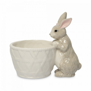 Конфетница , 12 х 16 см, керамика, серый, декор, серия Brown Rabbit, ANNA LAFARG, Китай, Конфетницы