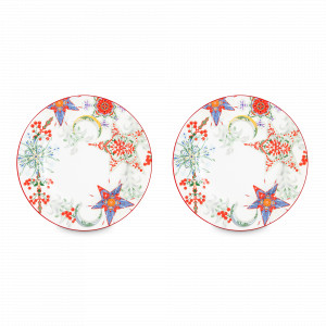 Набор из 2-х тарелок десертных, 20.5 см, фарфор, белый, декор, серия Счастливая Звезда, MIX&amp;MATCH HOME, Китай, MIX & MATCH (Народная Республика Бангладеш)
