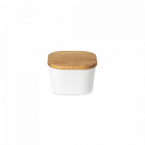 Солонка с деревянной крышкой White, 12 см, 520 мл, керамика, дерево, белый, серия Ensemble, COSTA NOVA, Португалия, Солонки и перечницы