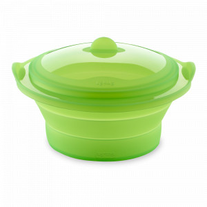 Вставка - пароварка складная, 19 х 22 см, силикон, зеленый, LEKUE, Испания, Посуда для приготовления в СВЧ