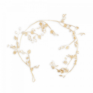 Украшение ветка - гирлянда декоративная Кристаллы и цветы, 1.2 м, акрил, металл, золотистый, серия Event, ANNA LAFARG, Китай, Event ANNA LAFARG