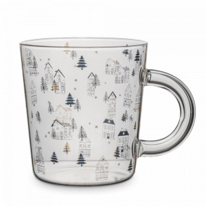 Кружка «Домики», 480 мл, стекло, декор, серия Townlet, ANNA LAFARG, Китай, Кружки