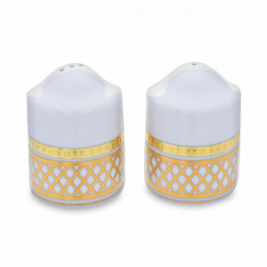 Набор для специй Gold, 2 предмета, фарфор, белый, золотой, серия Constanza St. Peterburg, FALKENPORZELLAN, Германия, Солонки и перечницы