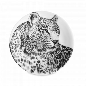 Тарелка десертная, 22 см, костяной фарфор, белый, черный, серия Wild Spirit, TAITU, Италия, Тарелки черные