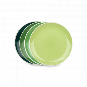 Набор из 4-х десертных тарелок «Джунгли», 19.2 см, костяной фарфор, зеленый, WAECHTERSBACH, Германия, Весенняя сервировка