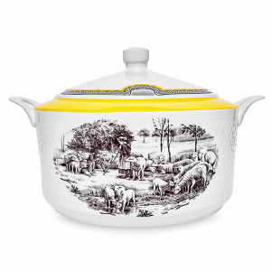 Супница , 2.6 л, фарфор, белый, декор, серия Village, WALLENDORFER, Германия, Супницы