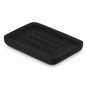 Мыльница Slim, 13 х 9 см, полирезин, черный, серия Bath, BERGENSON BJORN, Великобритания, Диспенсеры и мыльницы
