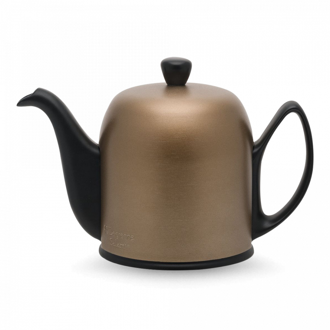 Чайник заварочный с колпаком MINERALE, 700 мл, фарфор, алюминий, черный, бронзовый, серия Salam, GUY DEGRENNE, Франция